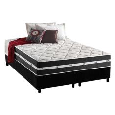 Imagem de Cama Box King: Colchão Molas Ensacadas Anjos MasterPocket Classic + Base CRC Suede Blac...