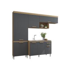 Imagem de Cozinha Naiomi 4 Portas com Balcão 3 Portas 01 Gaveta sem Tampo Atacama/grafite - Aramóveis