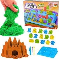 Imagem de Areia Massinha Modelagem Sensorial Moldes De Matemática 500G - Dm Toys