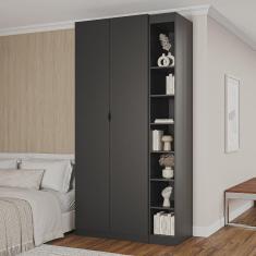 Imagem de Guarda-roupa Modulado 2 Portas 3 Peças Hera Cabecasa Madeiramadeira Preto