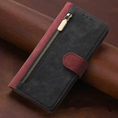 Imagem de Capa carteira de couro com zíper para Samsung S22 Ultra S21 FE S20 Plus A53 A73 A21S S10 A52 A72 A33 A53 A51 A32 A12 Capa, preta, para Galaxy S22Ultra