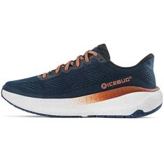 Imagem de Icebug Tênis de corrida masculino Aura RB9X Road com sola de tração, Azul escuro/cobre, 45