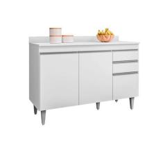 Imagem de Balcão de Cozinha Melissa Branco S/ Tampo - Belliv Decor