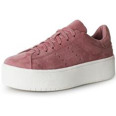 Imagem de J. Adams Hero Platform Tênis feminino casual com cadarço moderno, Couro vegano rosa empoeirado, 35