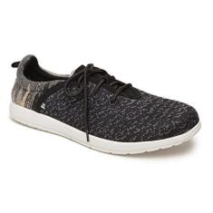 Imagem de Minnetonka Tênis masculino de malha Eco Anew feito à mão com palmilha reciclada EcoPlush, forro e cadarços de malha respirável 100% reciclada, sola de EVA 70% cana-de-açúcar e cabedal de tecido, Preto