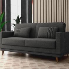 Imagem de Sofá Cama 3 Lugares Esther 203cm X 95cm X 90cm Chumbo/Montana Preto