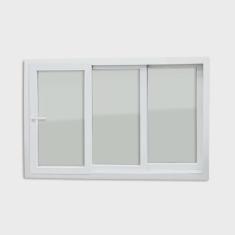Imagem de Janela de pvc 100x200cm 3 Folhas com Vidro Liso e Cremona itec Brimak