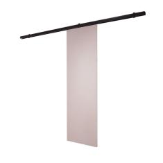 Imagem de Porta De Correr Branco Prime Com Kit Alumínio Preto - 210x110