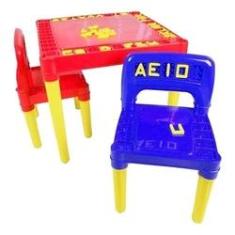 Imagem de Mesa / Mesinha Infantil 2 Cadeiras Plástica Educativo Tritec