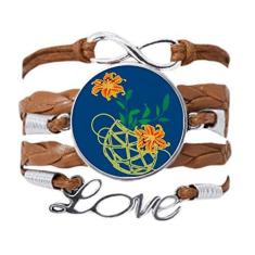 Imagem de DIYthinker PaintingJ Pulseira apanese de flor amarela com pingente de corda de amor para presente