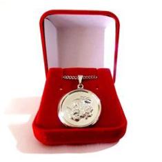 Imagem de Colar Cordão São Jorge Religioso De Aço Inox