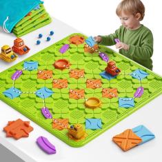 Imagem de Jogo de quebra-cabeça burgkidz Logical Road Builder stem Kids 4-8 anos