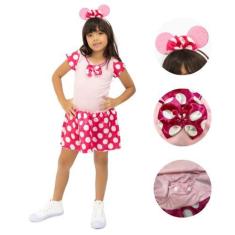 Imagem de Vestido Fantasia Temática Minnie Rosa Cosplay Carnaval - Coloribaby, 1