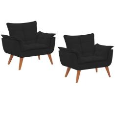 Imagem de Kit 2 Poltronas Cadeiras Decorativas Opala Suede  Turquesa Pés Palito para  Recepção Sala de Estar Consultório Escritório Quarto - AM Decor