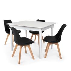 Imagem de Conjunto Mesa De Jantar Robust 110x90  Com 4 Cadeiras Eames Wood Leda - 