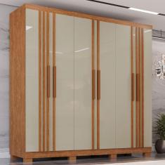 Imagem de Guarda Roupa Com Ripado 6 Portas 4 Gavetas Sevilha Prime 100 Mdf Imop Móveis