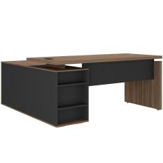 Imagem de Mesa Para Escritório Home Office Em L 170x155cm Unik A02 Nogal Preto