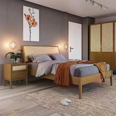 Imagem de Cama de Casal Madeira Maciça Viena Artemobili Mel