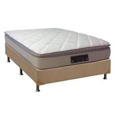 Imagem de Cama Box Casal: Colchão Molas Ensacadas Luckspuma MasterPocket Cloud One Side + Base crc Suede Clean(138x188)
