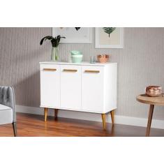 Imagem de Balcão Armário De Cozinha Hi Estilo Retrô Cor Branco - Sm