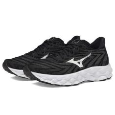 Imagem de Mizuno Tênis de corrida feminino Wave Sky 8, Preto, prata, 38