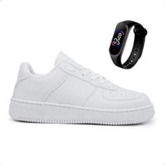 Imagem de Kit Tênis Sneakers Air Casual Blogueira Unissex Skate Force + Relógio Digital-Unissex