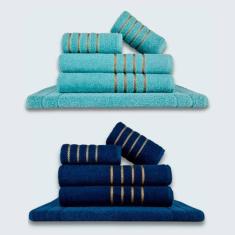 Imagem de Jogo De Toalhas 10 Pçs Coleção Dubai 100% Algodão Verde+azul