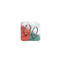 Imagem de Brincos de argola de Natal, brincos de Natal para mulheres, enfeite de Natal esmaltado, brinco de argola torcida, ouro, vermelho, branco, joia de Natal para mulheres, Medium, Latão, Sem pedra preciosa