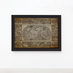 Imagem de Quadro Vintage Mapa Antigo Navegações Moldura  33x43cm