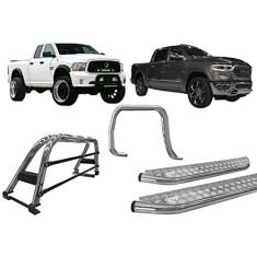 Imagem de Kit quebra mato+Estribo Chapa +Santo Antonio Dodge Ram CROMO