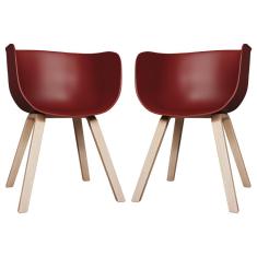 Imagem de Kit 02 Cadeiras Decorativas para Sala e Cozinha Angélica (PP) Marsala - Gran Belo