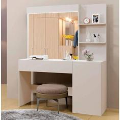 Imagem de Penteadeira Camarim Londres C Espelho 1 Gaveta 1 Porta Off White - Mavaular