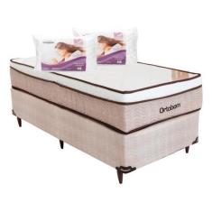 Imagem de Cama Box Solteiro (Box + Colchão) Ortobom de Mola - Ortotech 61cm de A