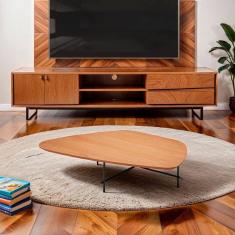 Imagem de Mesa de Centro Capri Laminada Formato Orgânico 116x35 Madeira Mel