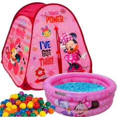 Imagem de Barraca Com Bolinhas Dobrável Minnie Rosa Toca Toquinha Casinha Infant