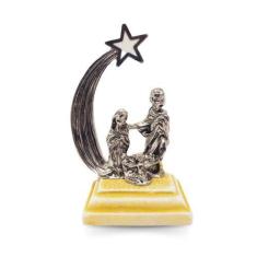 Imagem de Mini Presépio De Metal e Pedra Enfeite De Natal - Divinário,  Prata
