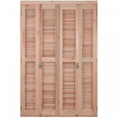 Imagem de Porta de Madeira Balcão Pantográfica 213x140cm com Batente de 9,4cm EWK 466 Rondosul Madeira marroml sem pintura