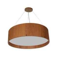 Imagem de Lustre Redondo Pendente De Madeira Freijó 70x35cm
