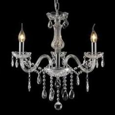 Imagem de Lustre De Cristal E Vidro 3 Braços Mais Luz Bivolt