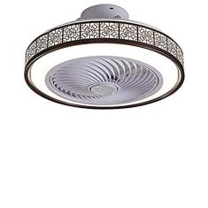 Imagem de Ventilador de teto fino estilo chinês com luzes e controle remoto, moderno ventilador de quarto LED luz de teto regulável, ventilador silencioso de 3 velocidades ajustável, lâmpada de teto c