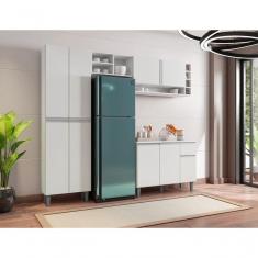 Imagem de Cozinha Compacta Modulada 2,30m Vanessa com balcão Cor Branco AJ