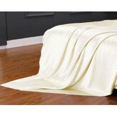 Imagem de Lençol Superior Avulso Solteiro Cetim Seda Pérola Brilho