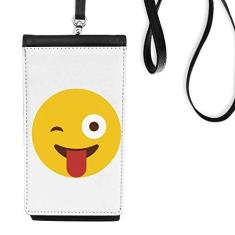 Imagem de Carteira para celular com estampa de ilustração de rosto sorridente Blink bolsa para pendurar bolso preto