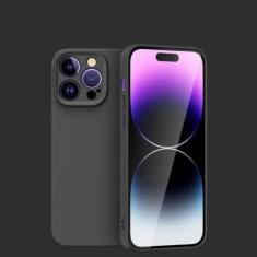 Imagem de Capa macia de silicone líquido de luxo para iPhone 14 Plus 13 12 11 Pro Max Proteção de câmera à prova de choque capa de TPU de cor sólida, preta, para iPhone 13 Pro