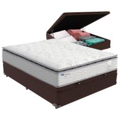 Imagem de Cama Box Baú Casal E Colchão Molas Ensacadas Amsterdã Probel Cor:marrom