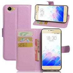 Imagem de Capa para MEIZU MX (Meilan X) Capa flip carteira de couro para MEIZU MX (Meilan X) Capa de proteção de telefone A capa com design simplificado