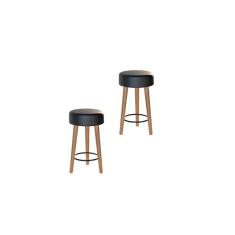 Imagem de Kit 2 Bancos Banquetas Baixas Tokyo 50cm Preto - Adz