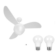 Imagem de Ventilador De Teto Gale Branco Para 2 Lâmpadas Luxo Ponente +  2 Lâmpa
