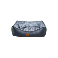 Imagem de Cama para Cachorro Retangular em Corino + Poliéster Azul LV Média (M) 55 x 42 cm
