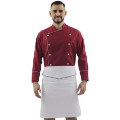 Imagem de Kit Dólmã Chef De Cozinha  Avental  De Cintura